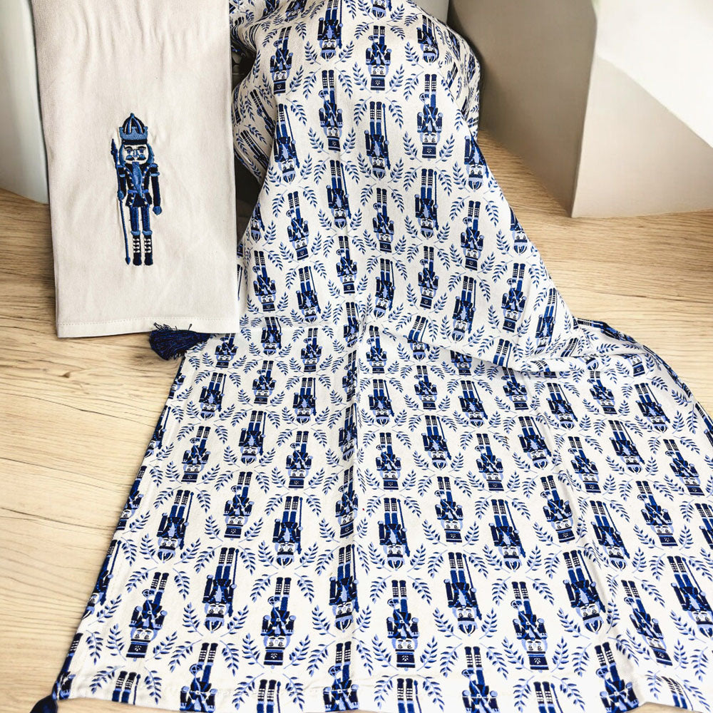 Nutcracker Tea Towel Blue