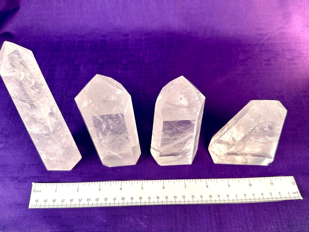 Premium Clear Quartz Obelisk, Standing Polished Clear Quartz Point