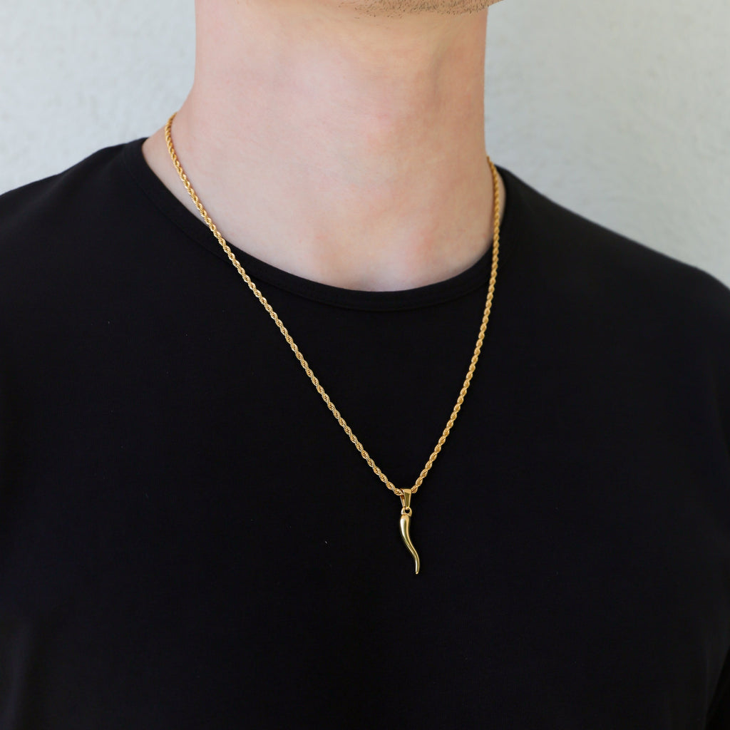 Italian Horn Silver Pendant
