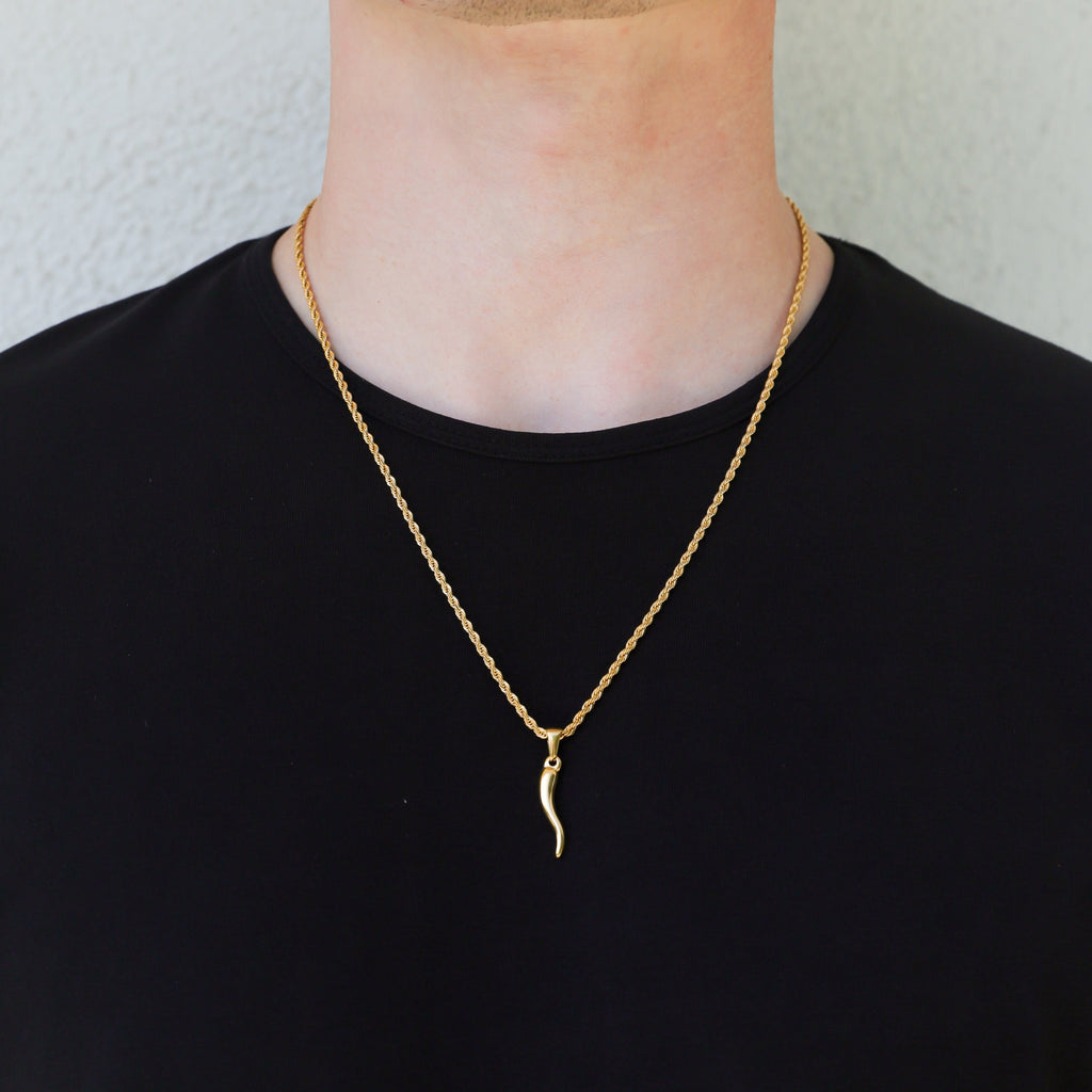 Italian Horn Silver Pendant