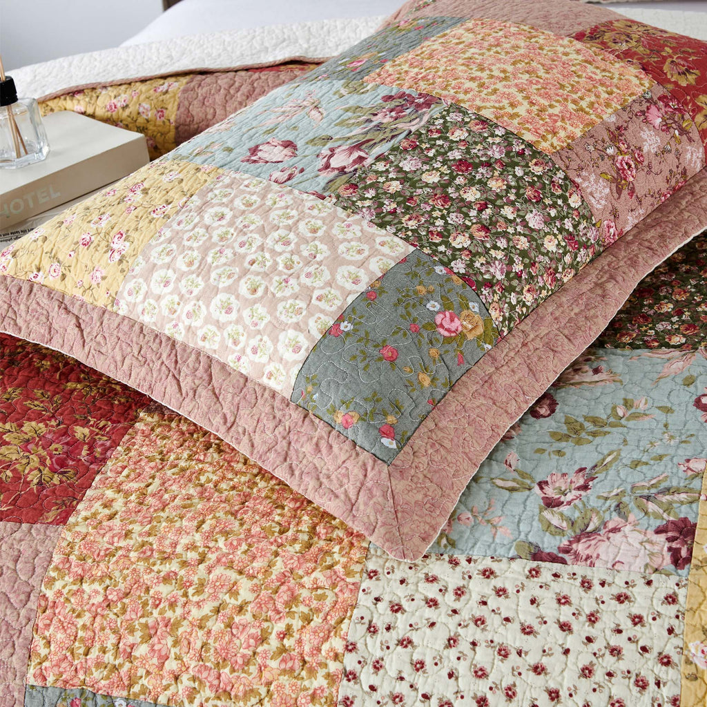 Kasentex Lightweight Cotton Floral Bed Pillow Sham - Comfort Sleeping Pillow Shams, Yellow