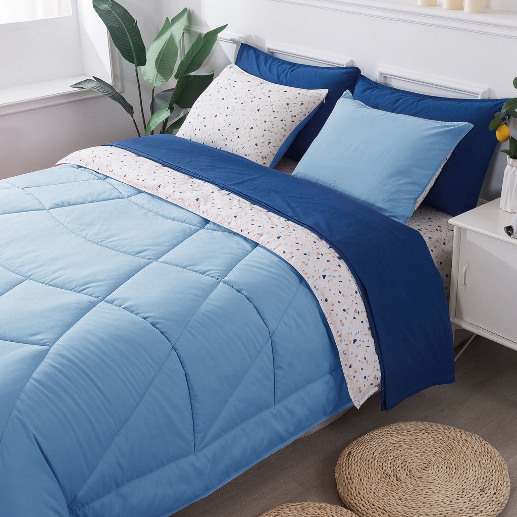 Kasentex Reversible 5/7pc Lightweight Bedding Set - Comfortable Home Bedding