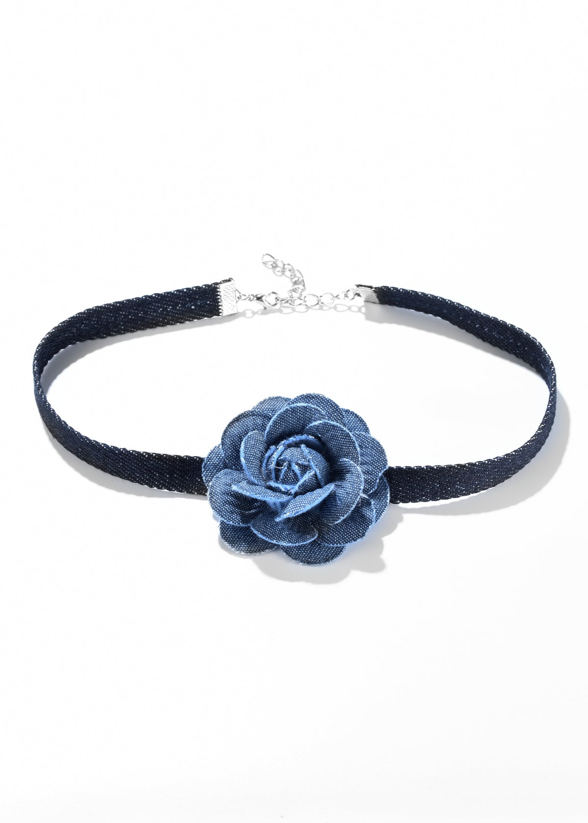 Denim Rose Choker