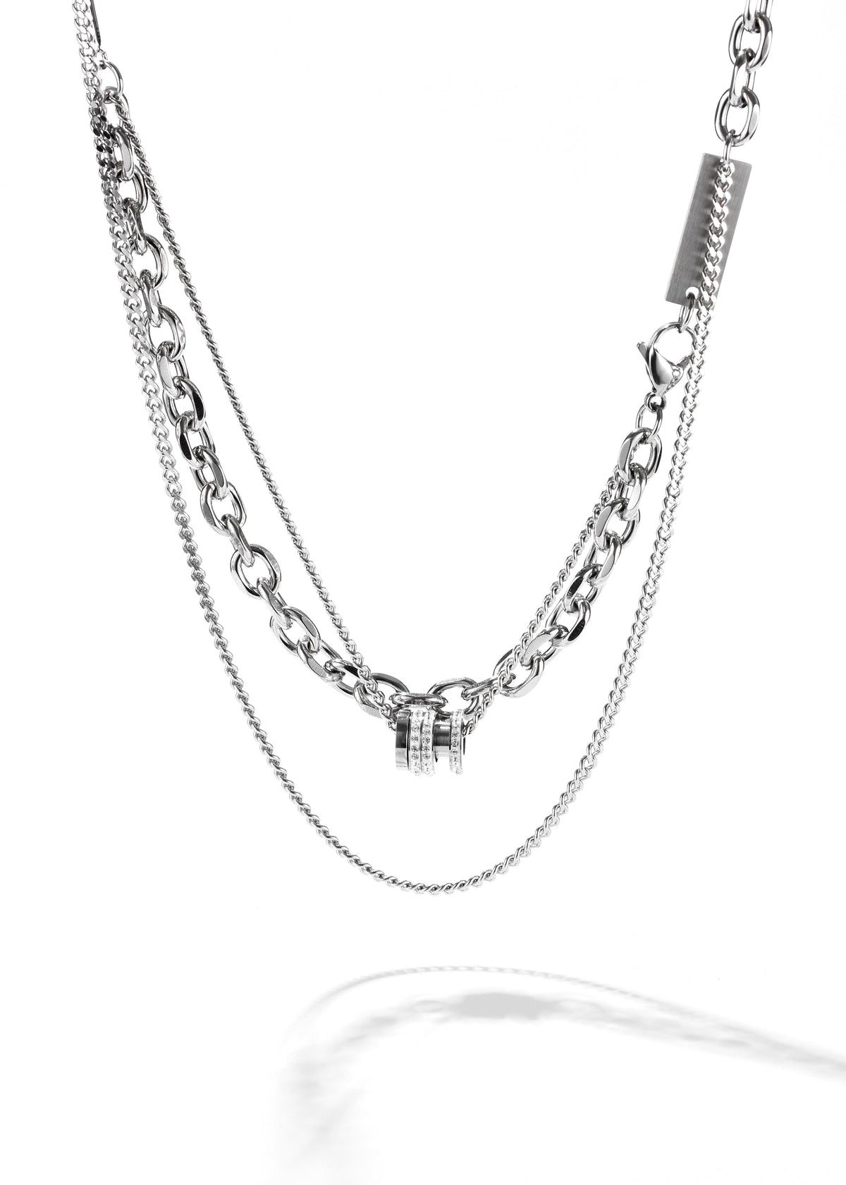 Cross Double Chain Necklace