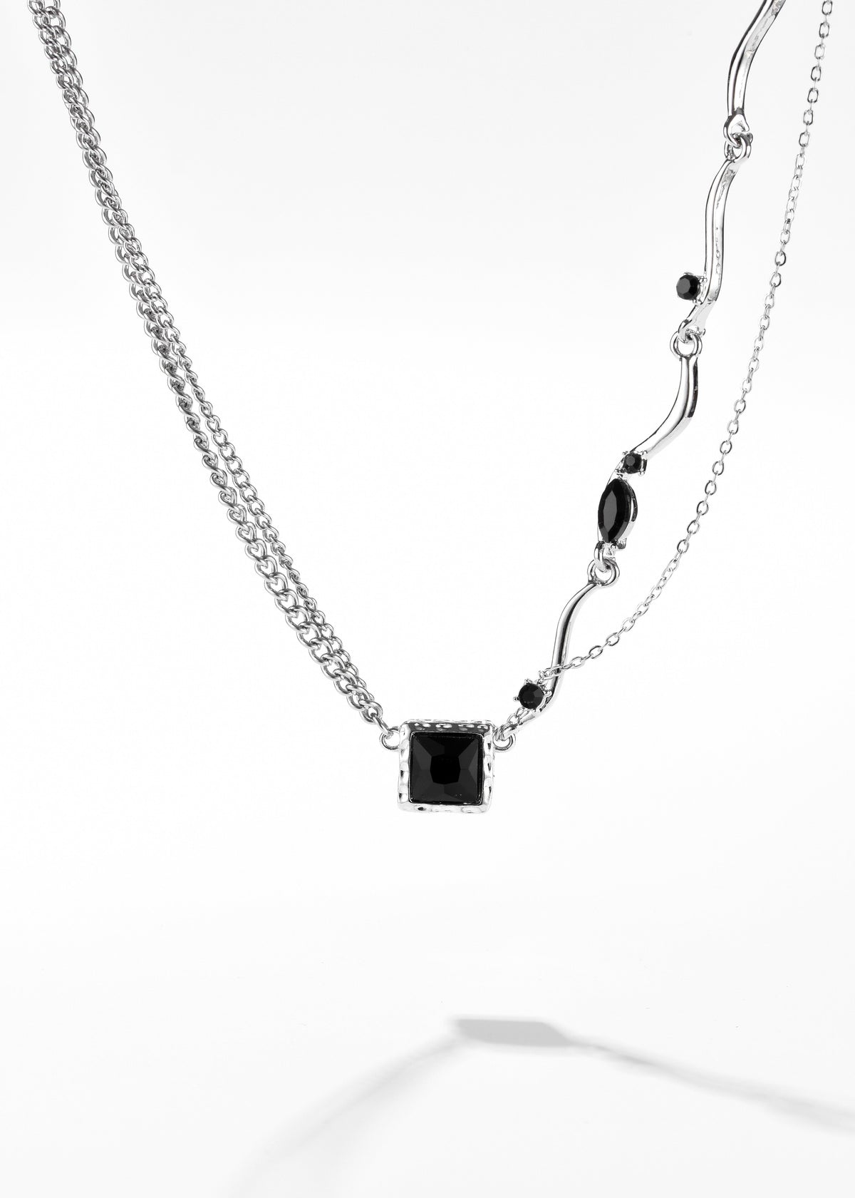 Shadow Square Pendant Necklace