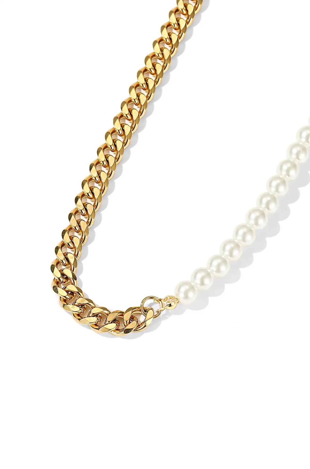Half Cuban Half Pearl Necklace