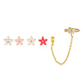 Spring Bloom Stud Ear Cuff Set