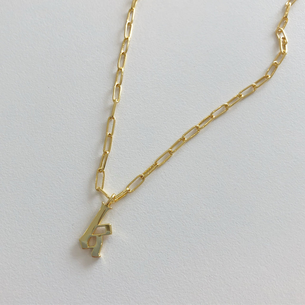 Old English Letter Necklace