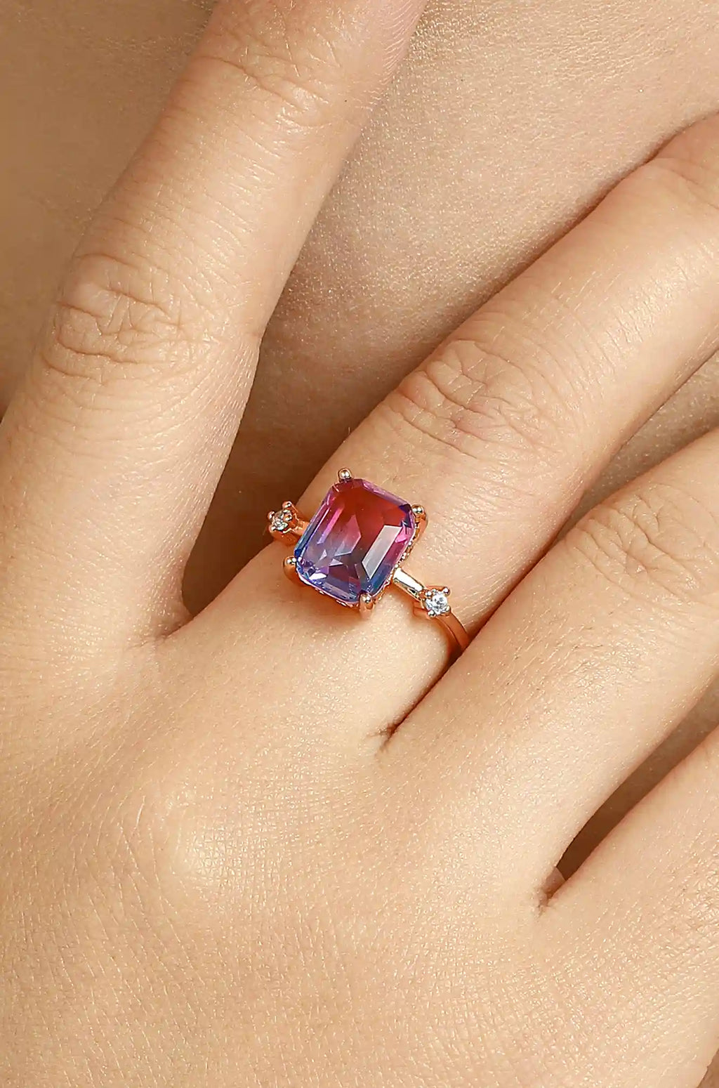 Gradient Pink Sapphire Ring