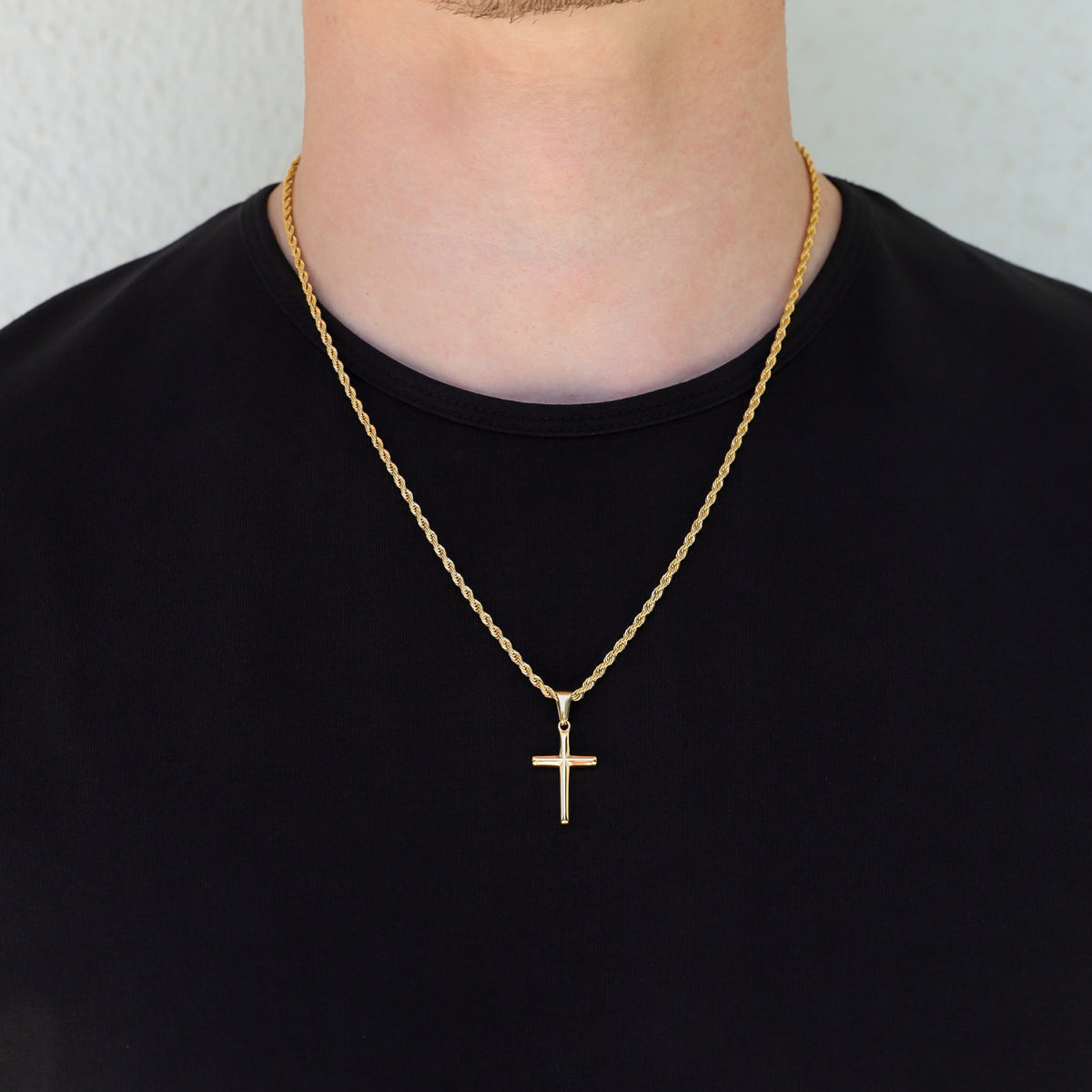 Small Cross Necklace Gold Set