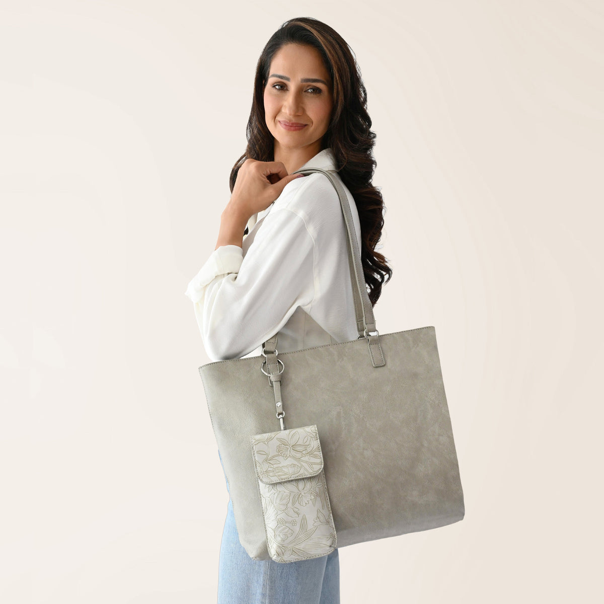 Floral Tote W/Crossbody