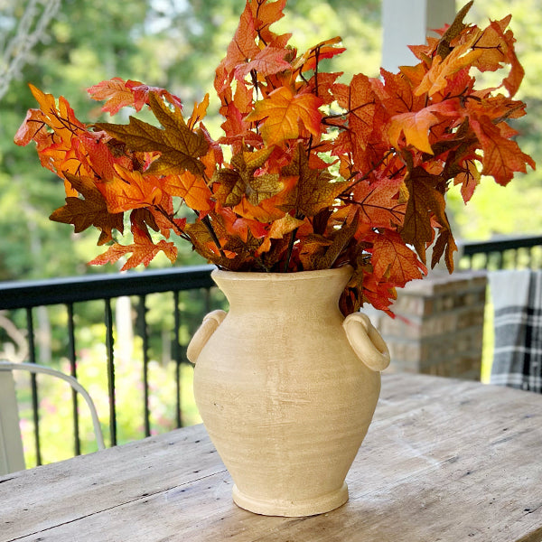 Aged Terracotta Vase with Handles