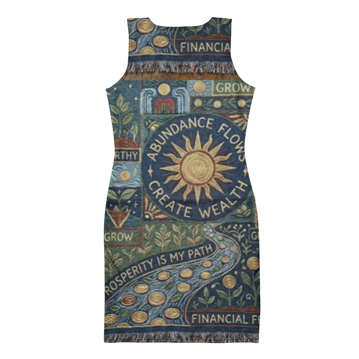 Abundance Affirmation Themed Bodycon dress