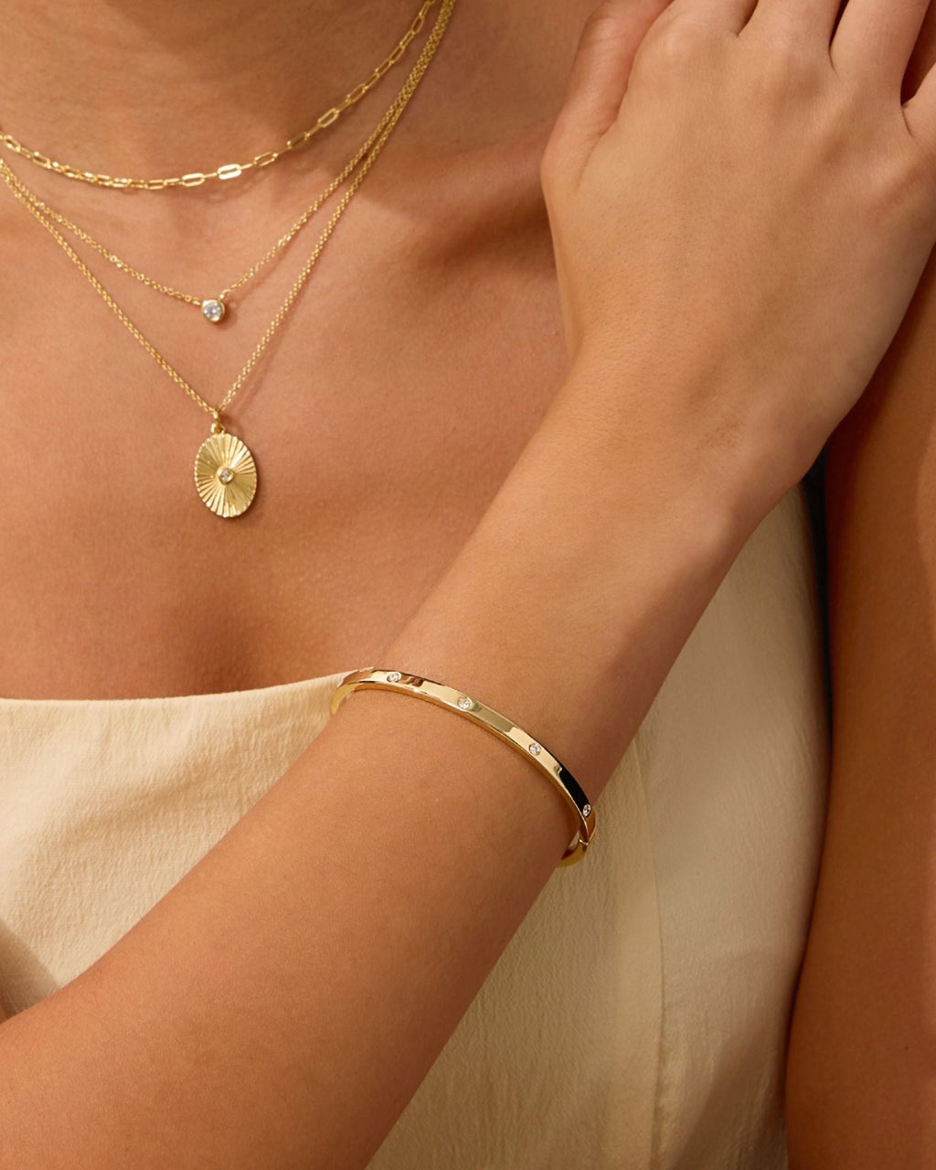 Gold Filled Diamond Bangle