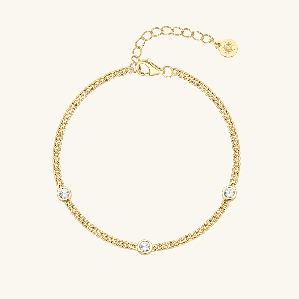 Bezel Curb Chain Bracelet