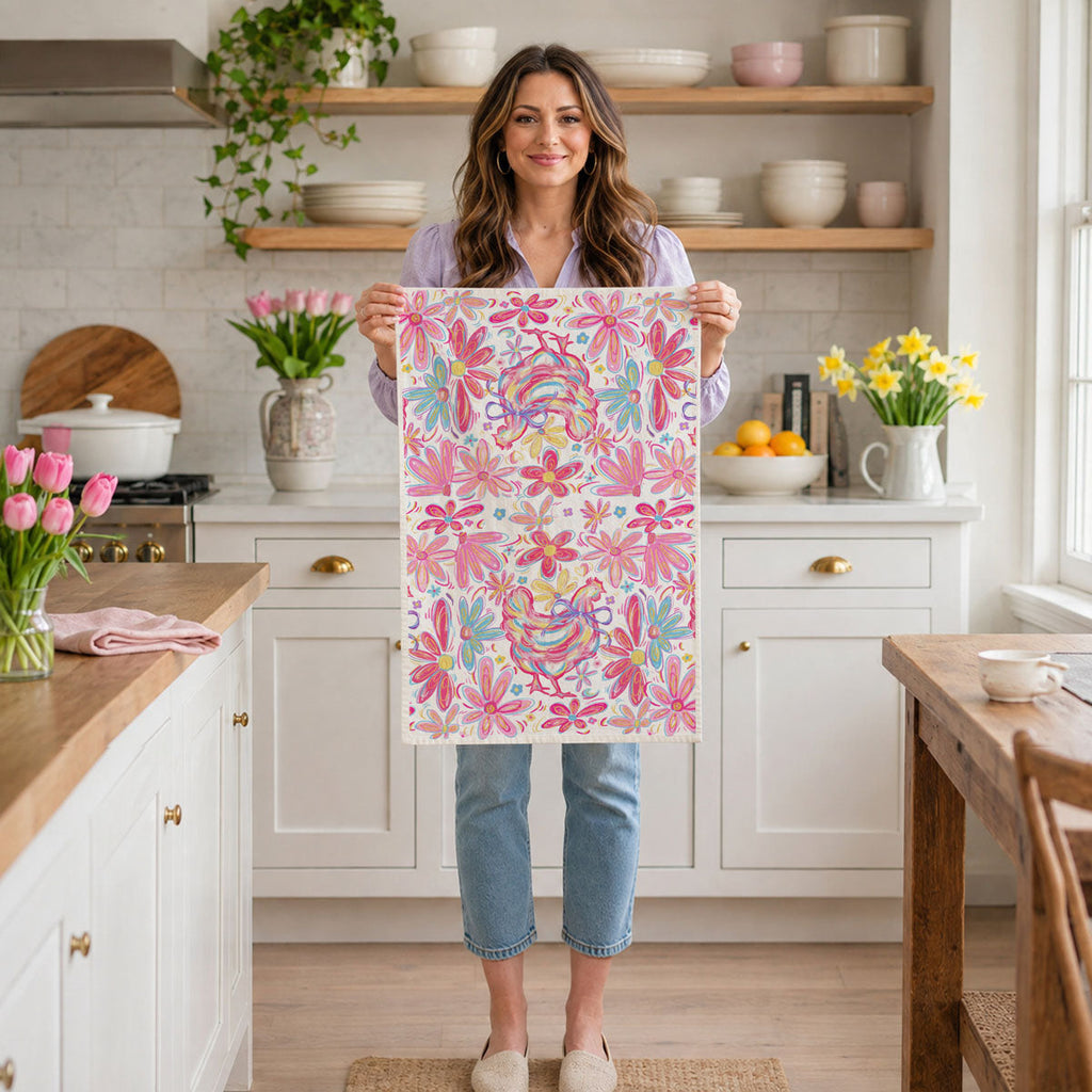 Floral Boho Chicken Towel
