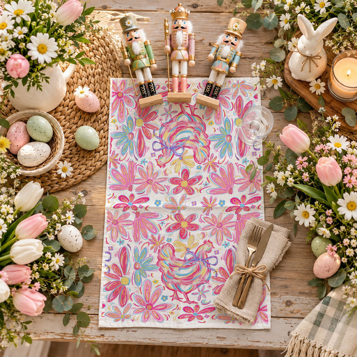Floral Boho Chicken Towel