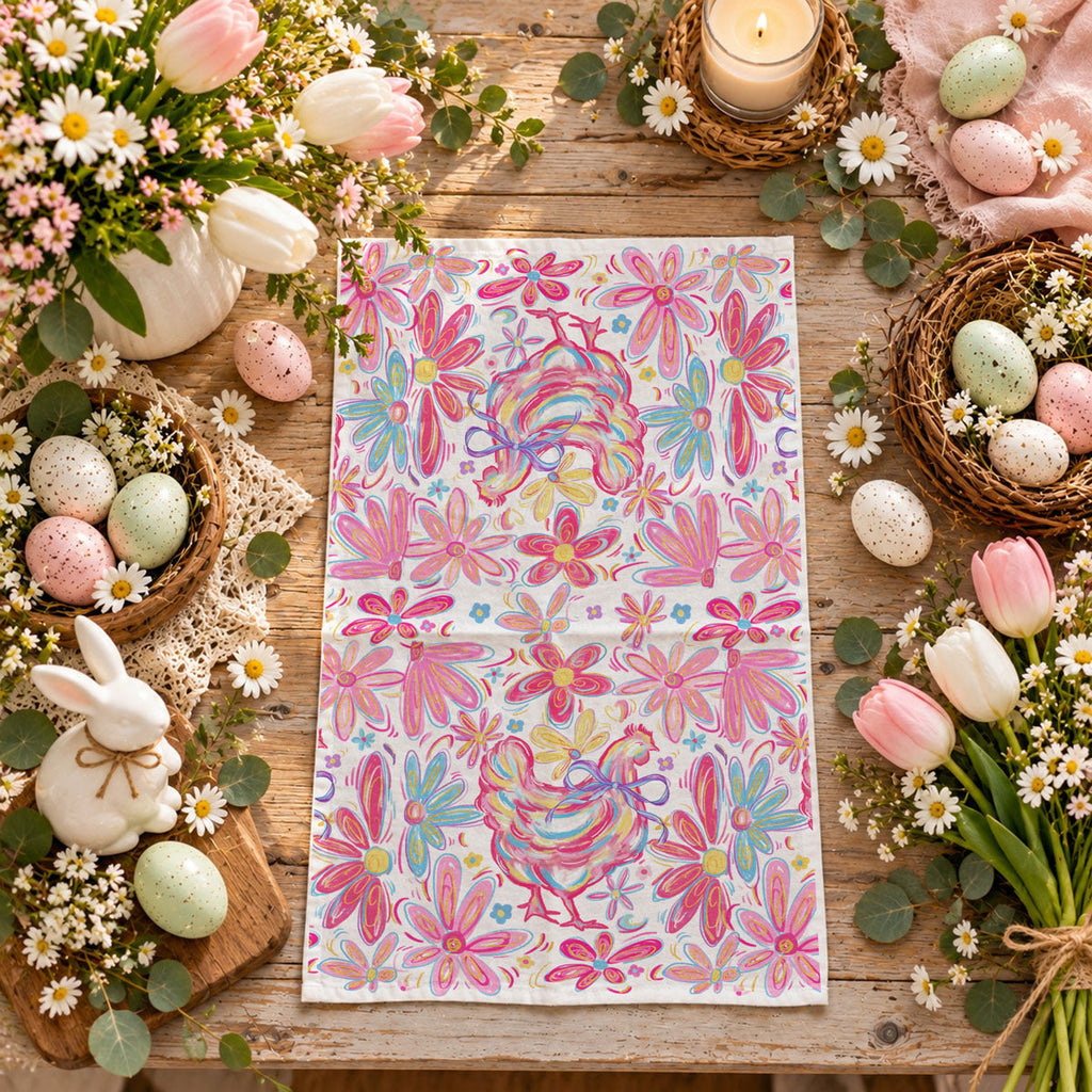 Floral Boho Chicken Towel