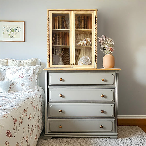 Turned Wood Frame Wall Cabinet