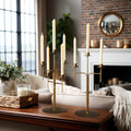 Freestanding Antique Iron Candelabra, Set of Two