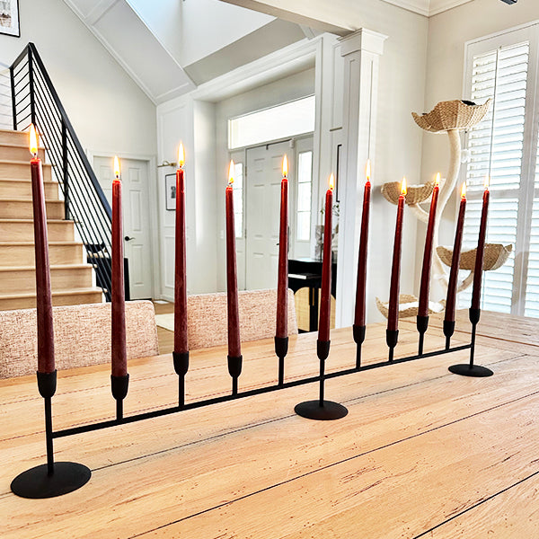 Matte Black 11-Taper Candle Holder