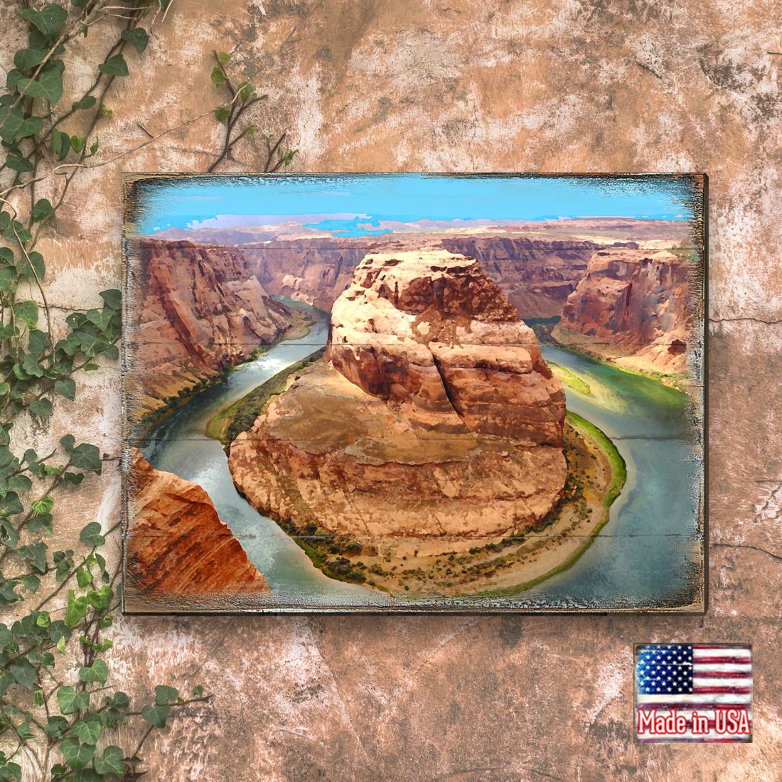 Canyon Island Art Wooden Wall Art by Nature Wonders - Nature Wildlife Decor  - 95282B
