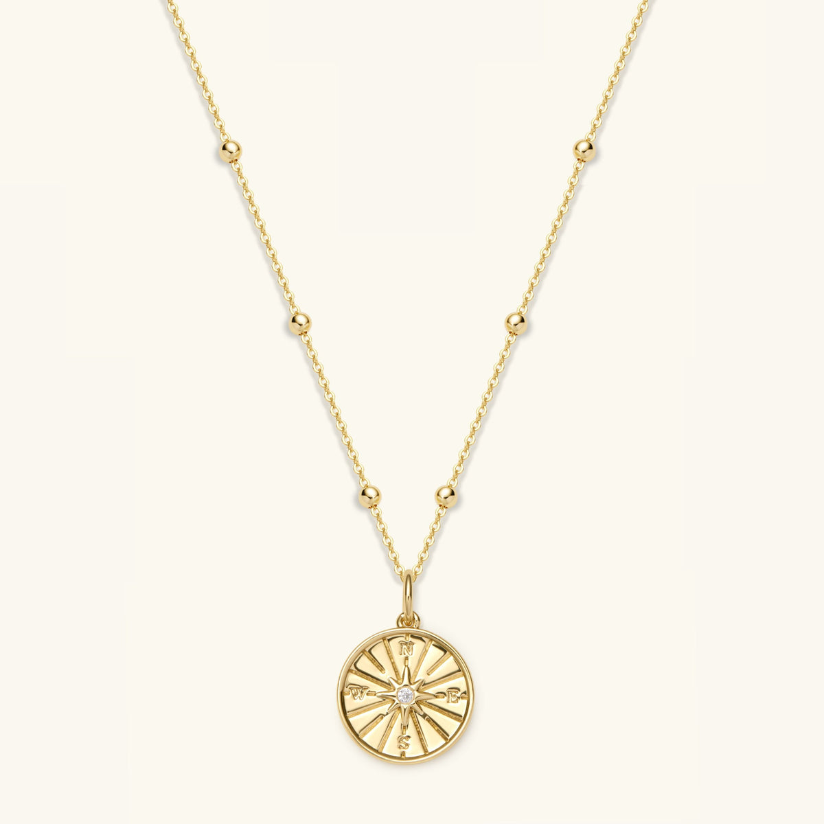Gold Filled Compass Necklace