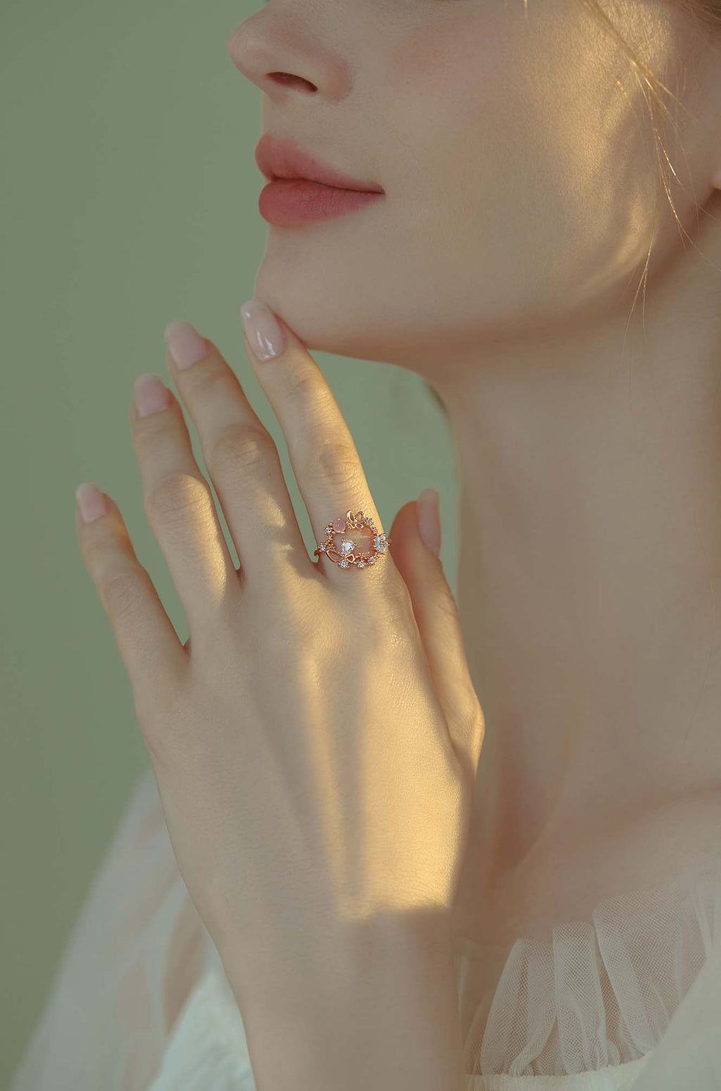 Butterfly Floral Circle Ring