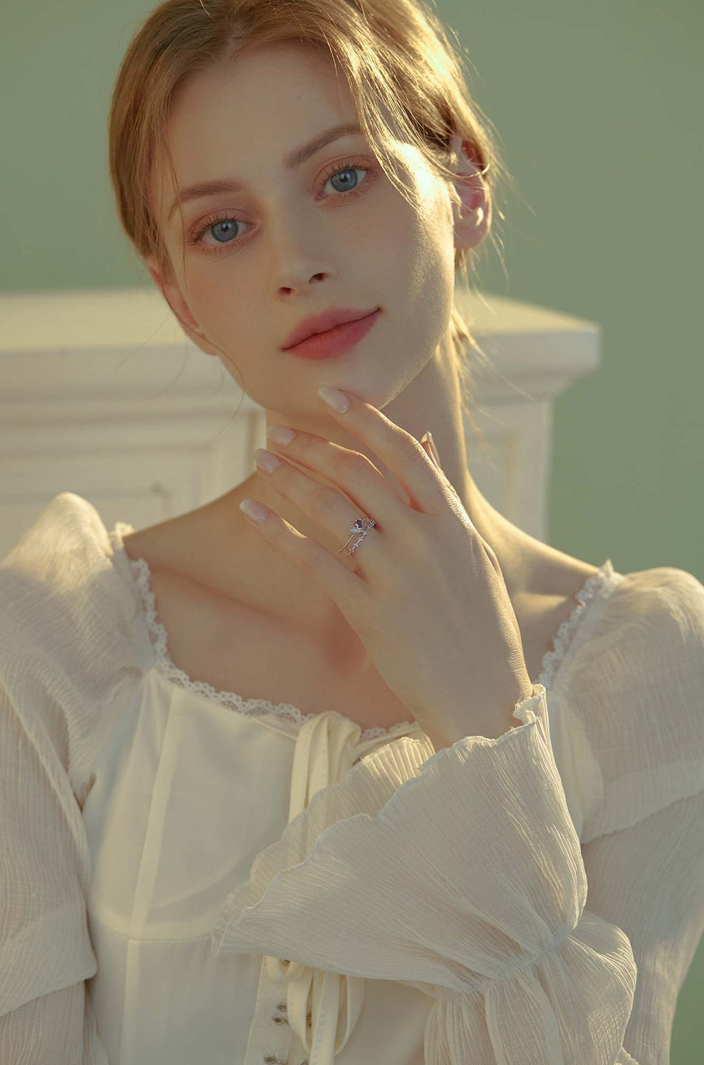 Two Tone Heart Stone Ring