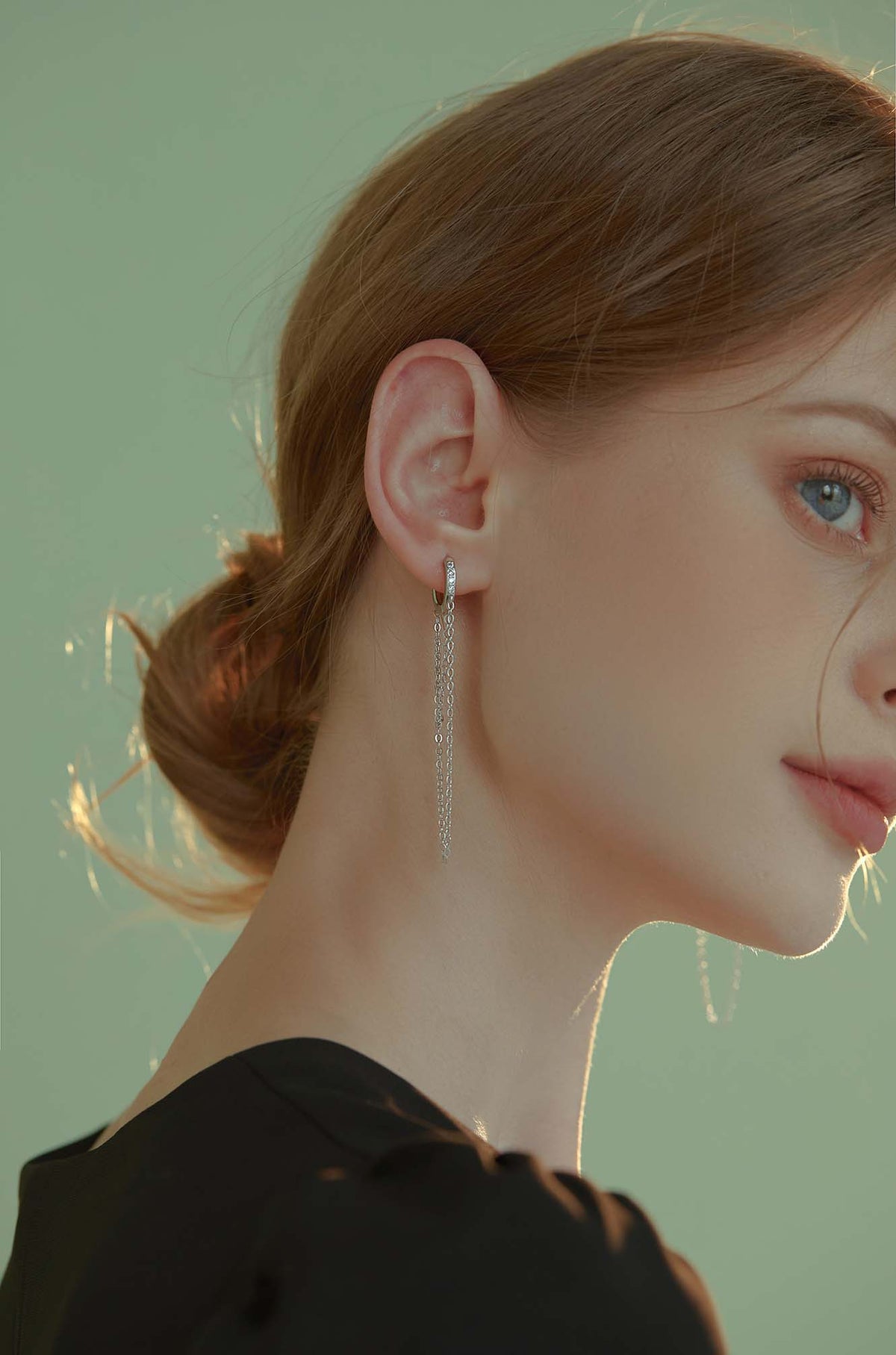 Huggie Chain Hoop Earrings