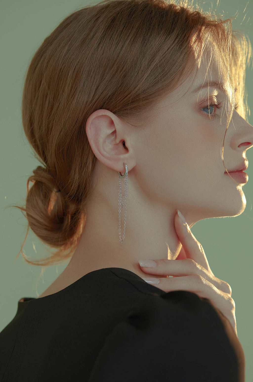 Huggie Chain Hoop Earrings