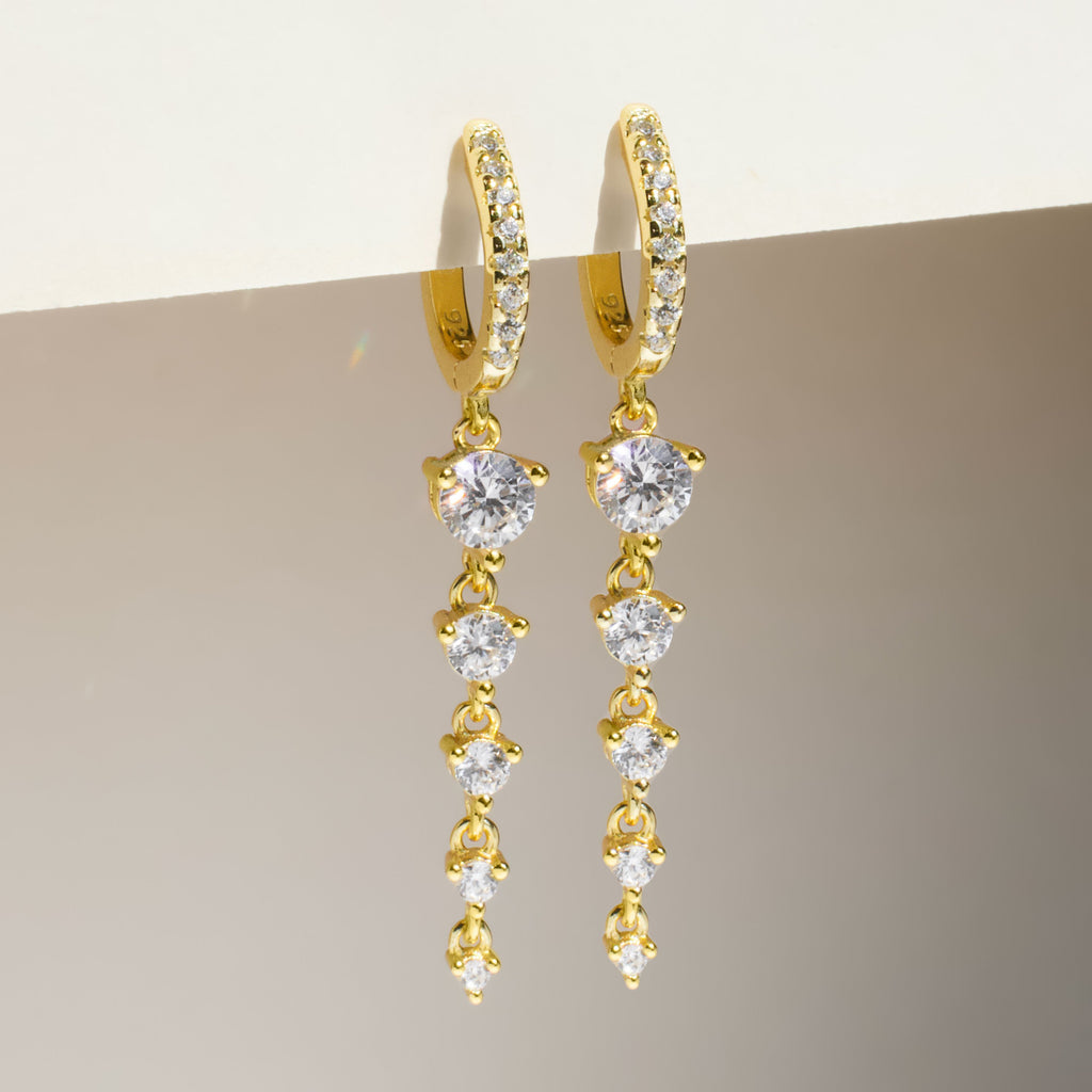 5 Diamond Drop Hoops
