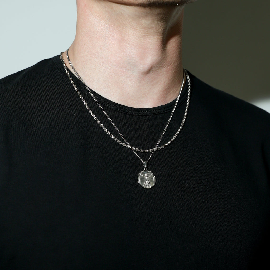 Da Vinci Vitruvian Man Silver Set