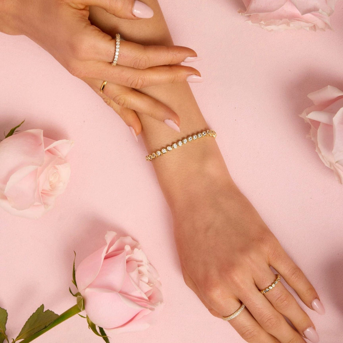 Gold Filled Diamond Bezel Bracelet