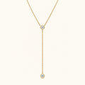 Gold Filled Diamond Bezel Lariat Necklace
