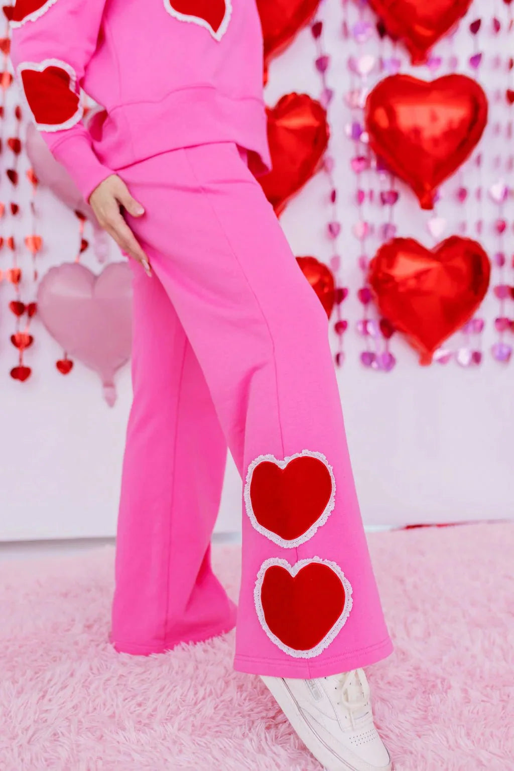 Brianna Cannon Doily Hearts Flare Sweatpants