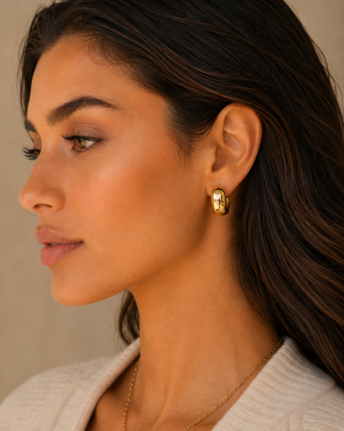 Gold Filled Dome Hoops