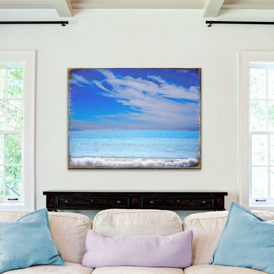 The Beach Wood Wooden Coastal Wall Art by Nature Wonders - Coastal Sea-Life Decor - 95226-3B