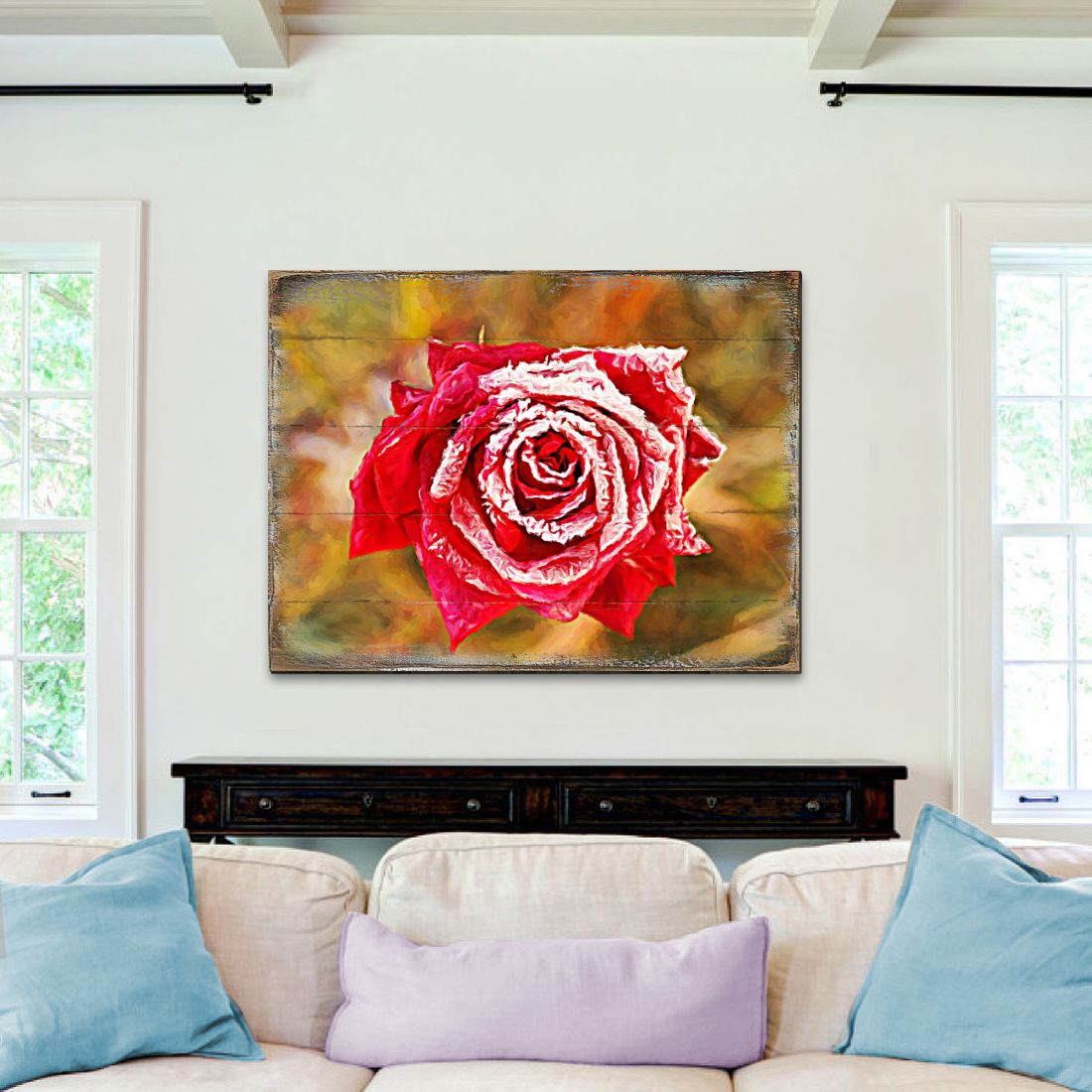 Amil Rose Art Wooden Wall Art by Nature Wonders - Love Family Kids Decor - 95299B