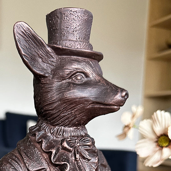 Standing Fox Bronze Bowl | Dapper Critters Collection