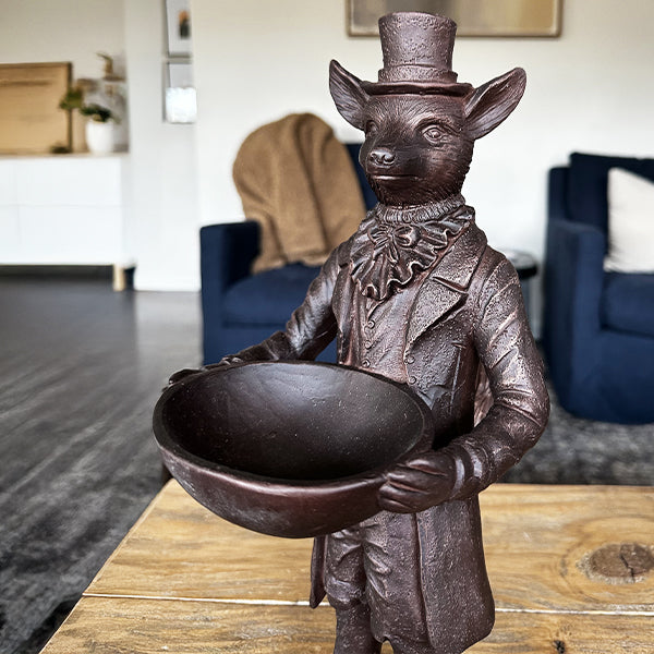 Standing Fox Bronze Bowl | Dapper Critters Collection