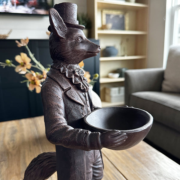 Standing Fox Bronze Bowl | Dapper Critters Collection