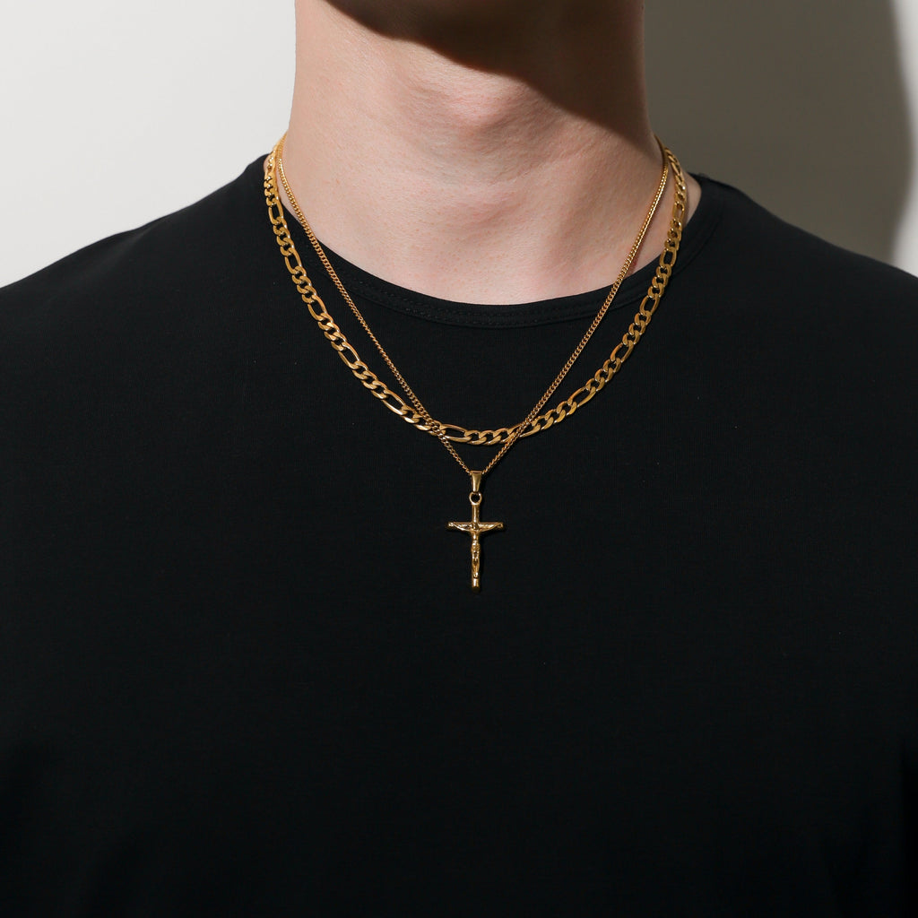 Crucifix Pendant Gold Set