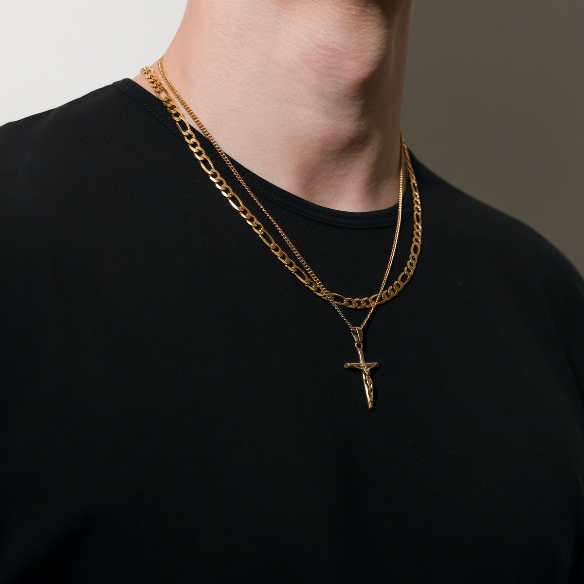 Crucifix Pendant Gold Set
