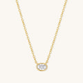 Gold Filled Diamond Oval Necklace
