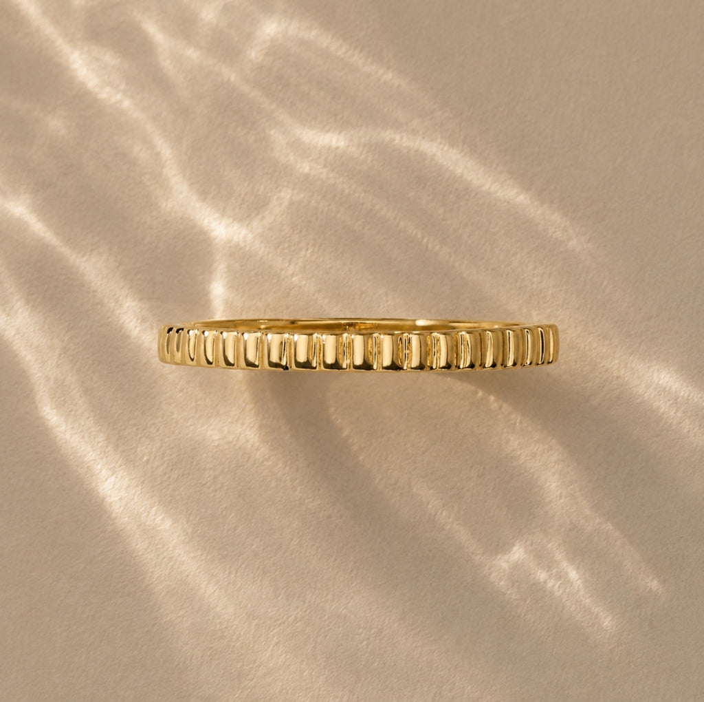 Gold Filled Ribbed Ring