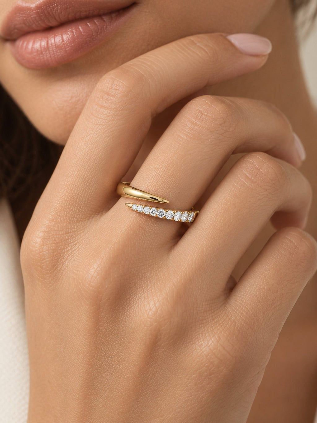 Gold Filled Pave Spiral Ring