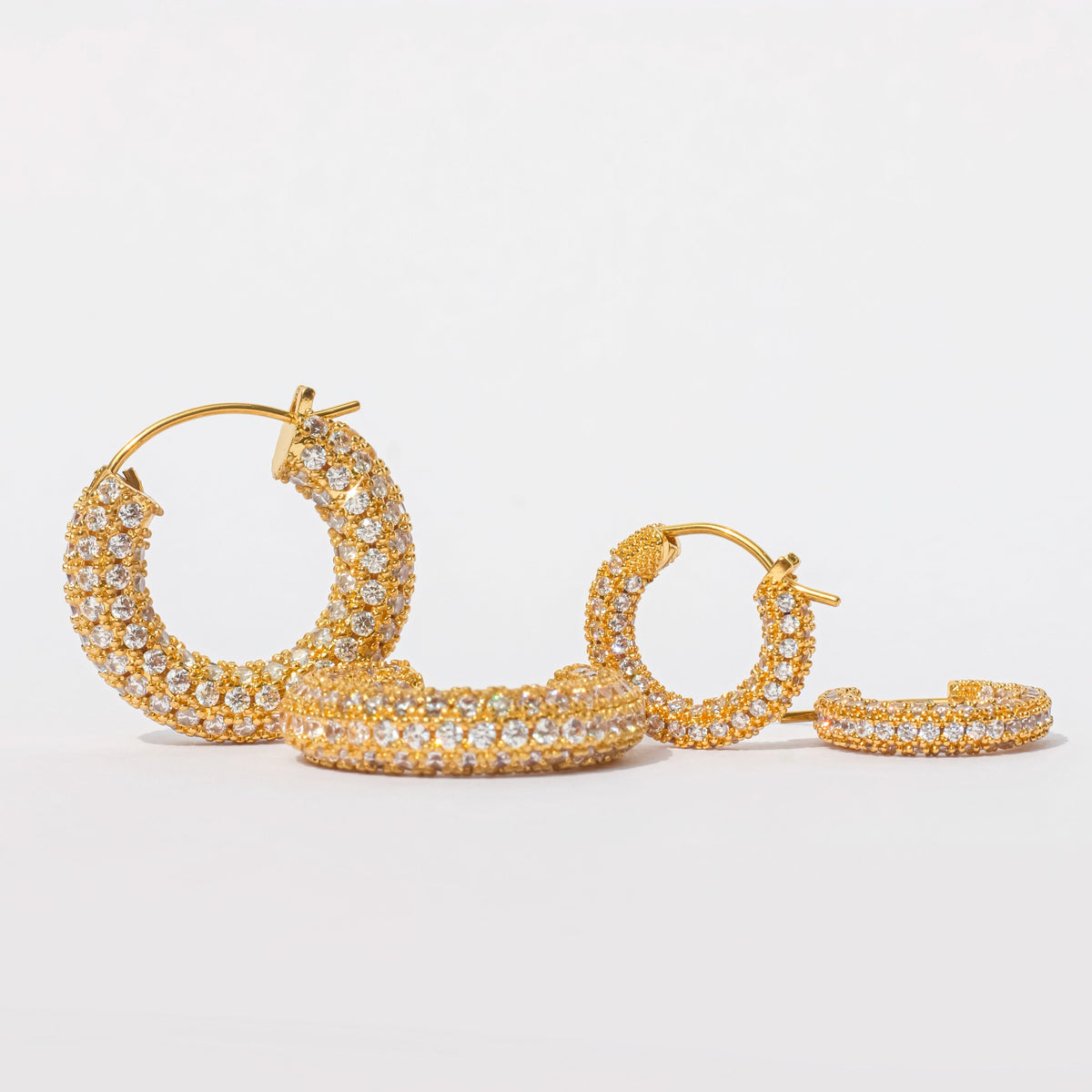 Large Pave Hoops