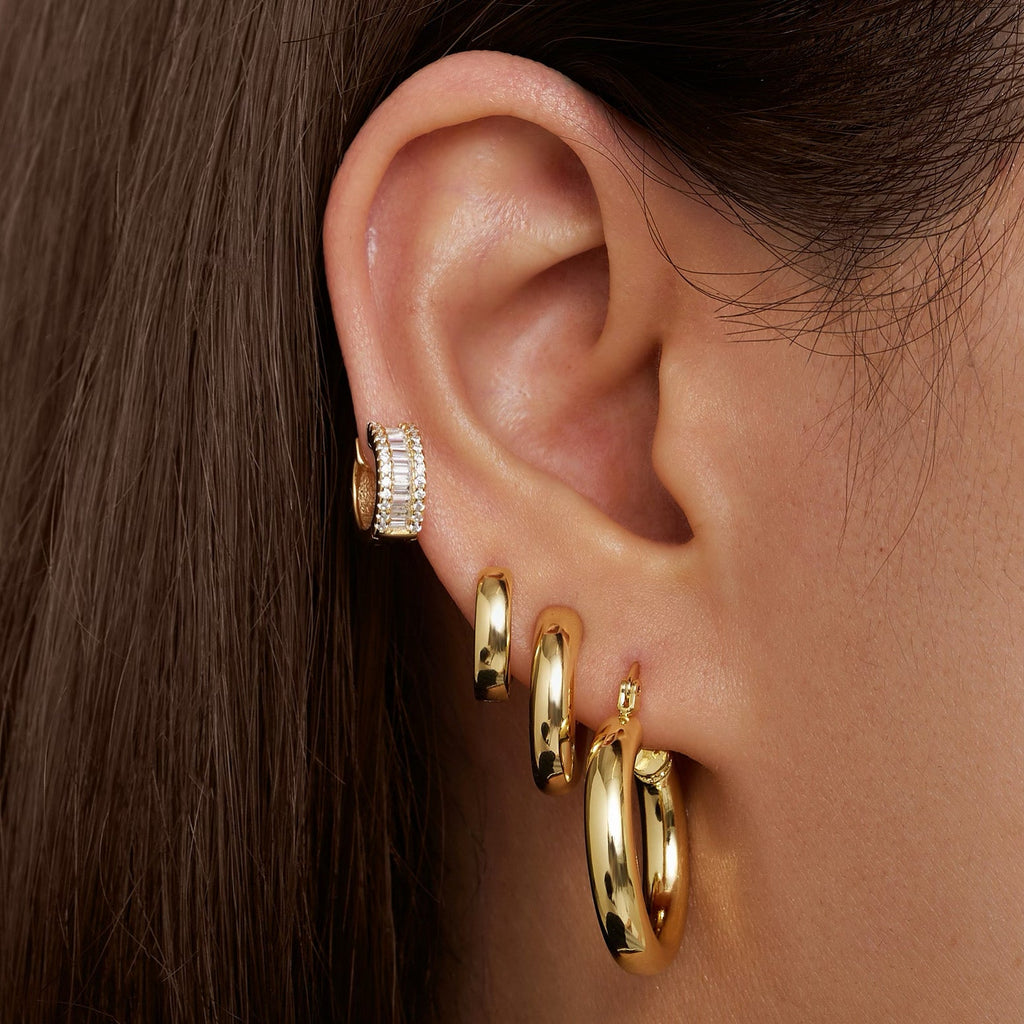 Round and Baguette Hoops