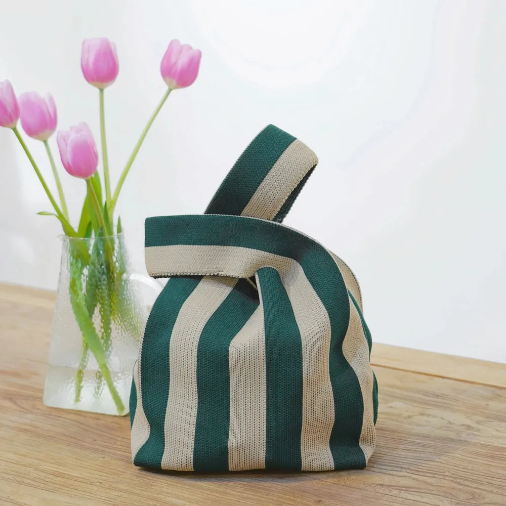 Stripe Woven Tote Bag